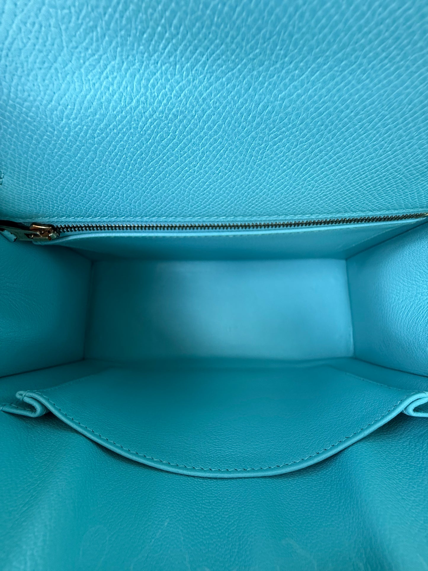 Hermes Blue Atoll Epsom & Gold Hardware Kelly 25