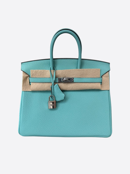 Hermes Blue Atoll Togo & Palladium Hardware Birkin 25