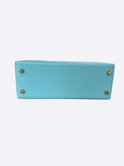 Hermes Blue Atoll Epsom & Gold Hardware Kelly 25
