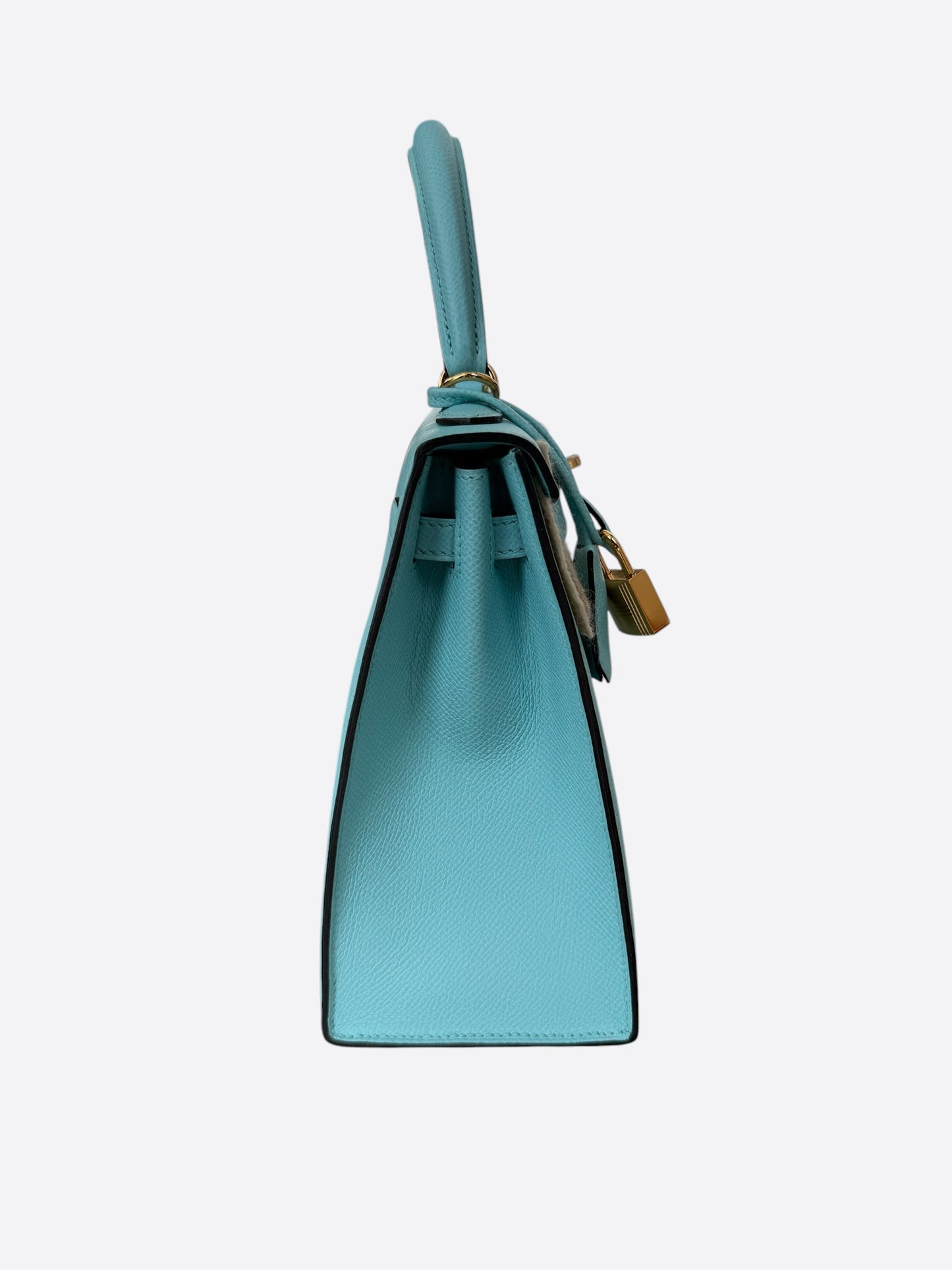 Hermes Blue Atoll Epsom & Gold Hardware Kelly 25