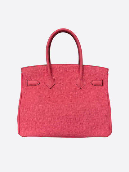 Hermes Rose Lipstick Togo & Palladium Hardware Birkin 30