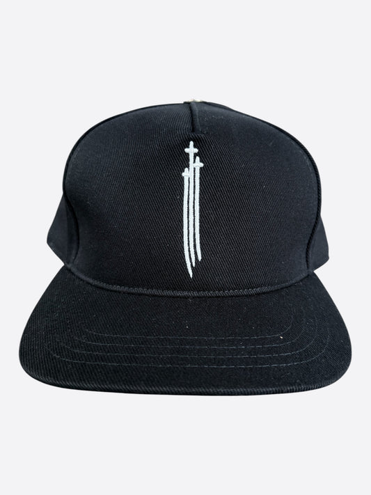 Chrome Hearts Black & White Embroidered Triple Cross RS3 Trucker Hat