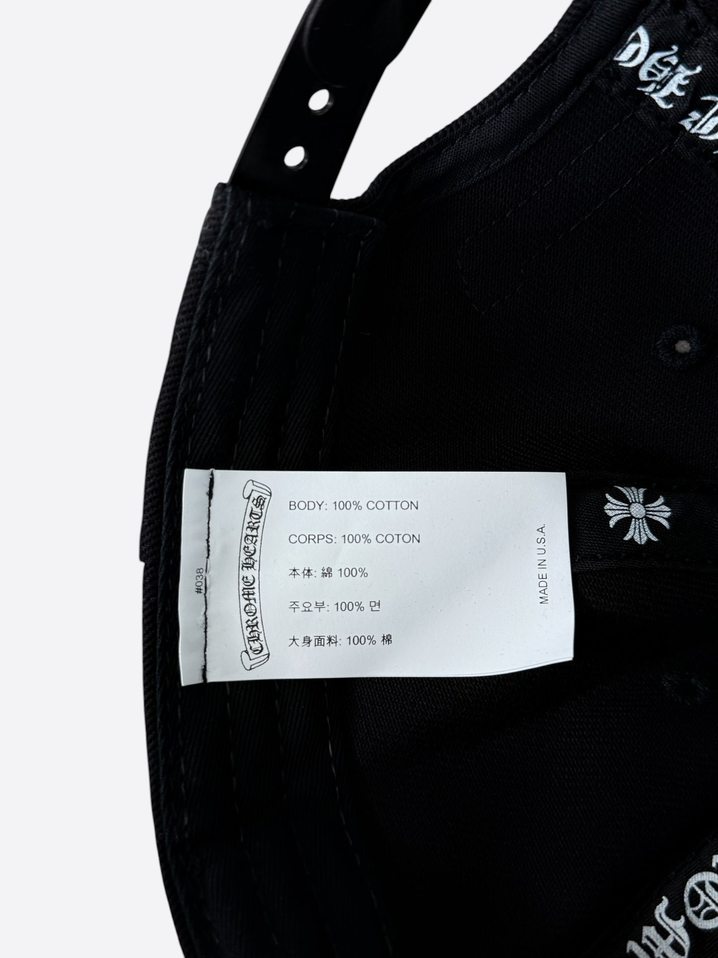 Chrome Hearts Black & White Embroidered Triple Cross RS3 Trucker Hat