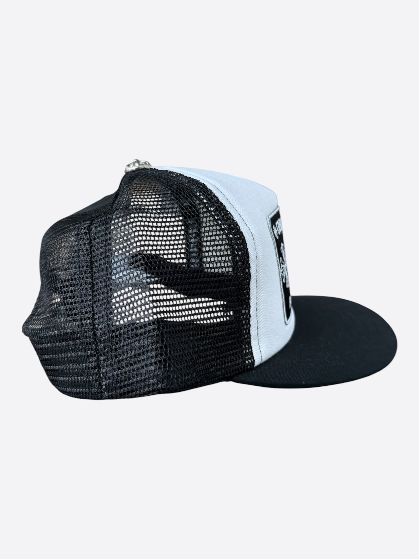 Chrome Hearts Black & White Hollywood Trucker Hat
