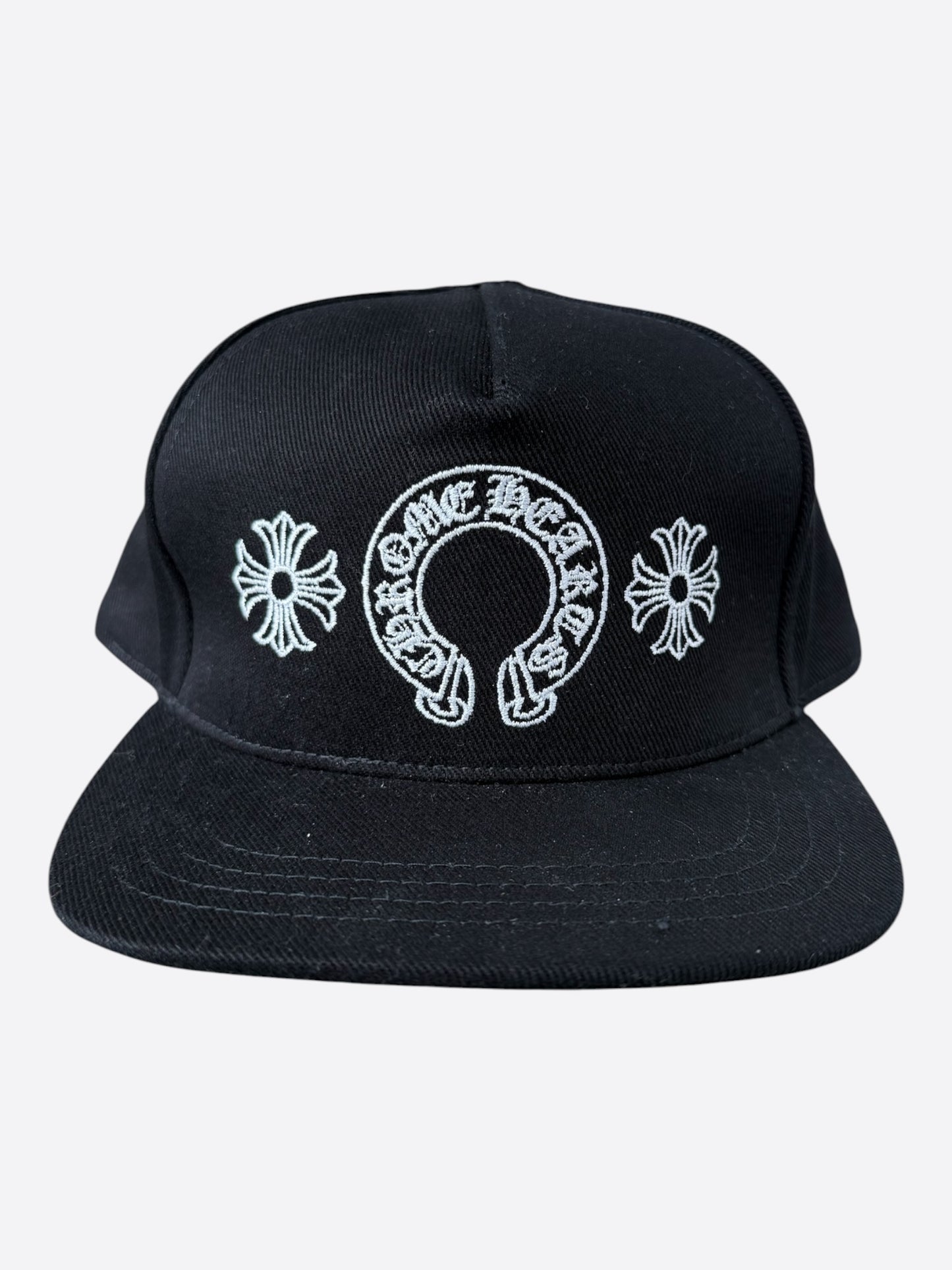 Chrome Hearts Black & White Horseshoe Logo Hat