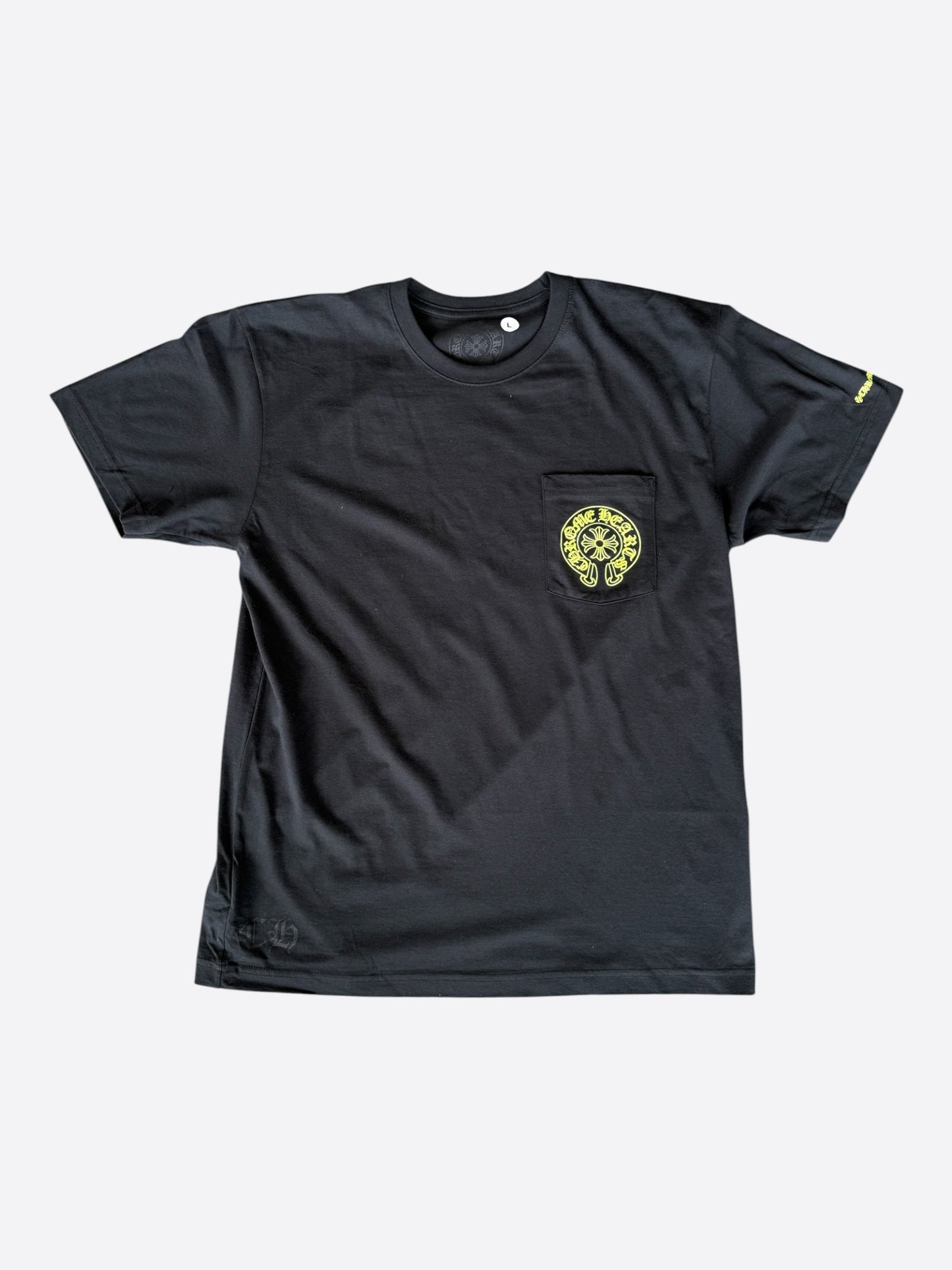 Chrome Hearts Black & Yellow Horseshoe Logo T-Shirt