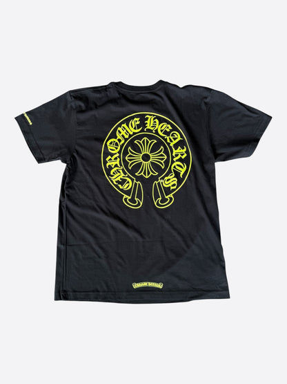 Chrome Hearts Black & Yellow Horseshoe Logo T-Shirt
