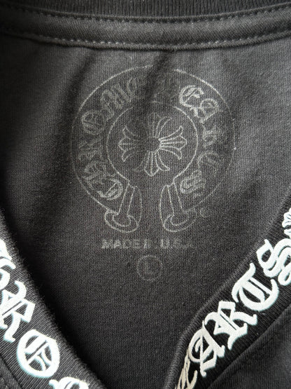 Chrome Hearts Black & White Neck Logo Longsleeve T-Shirt