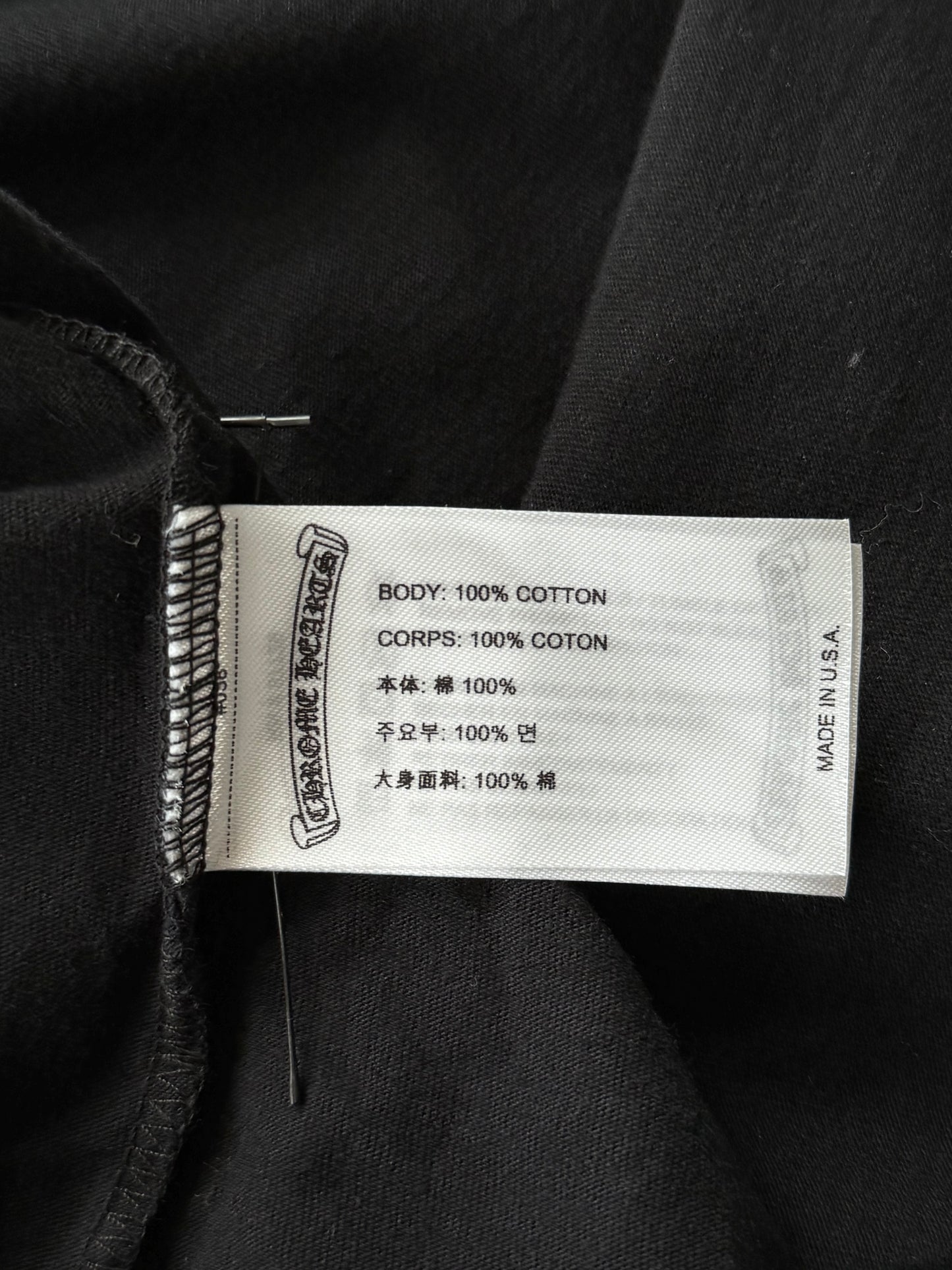 Chrome Hearts Black & White Neck Logo Longsleeve T-Shirt