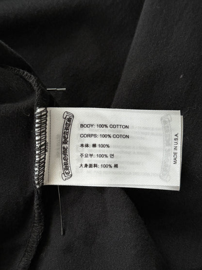 Chrome Hearts Black & White Neck Logo Longsleeve T-Shirt