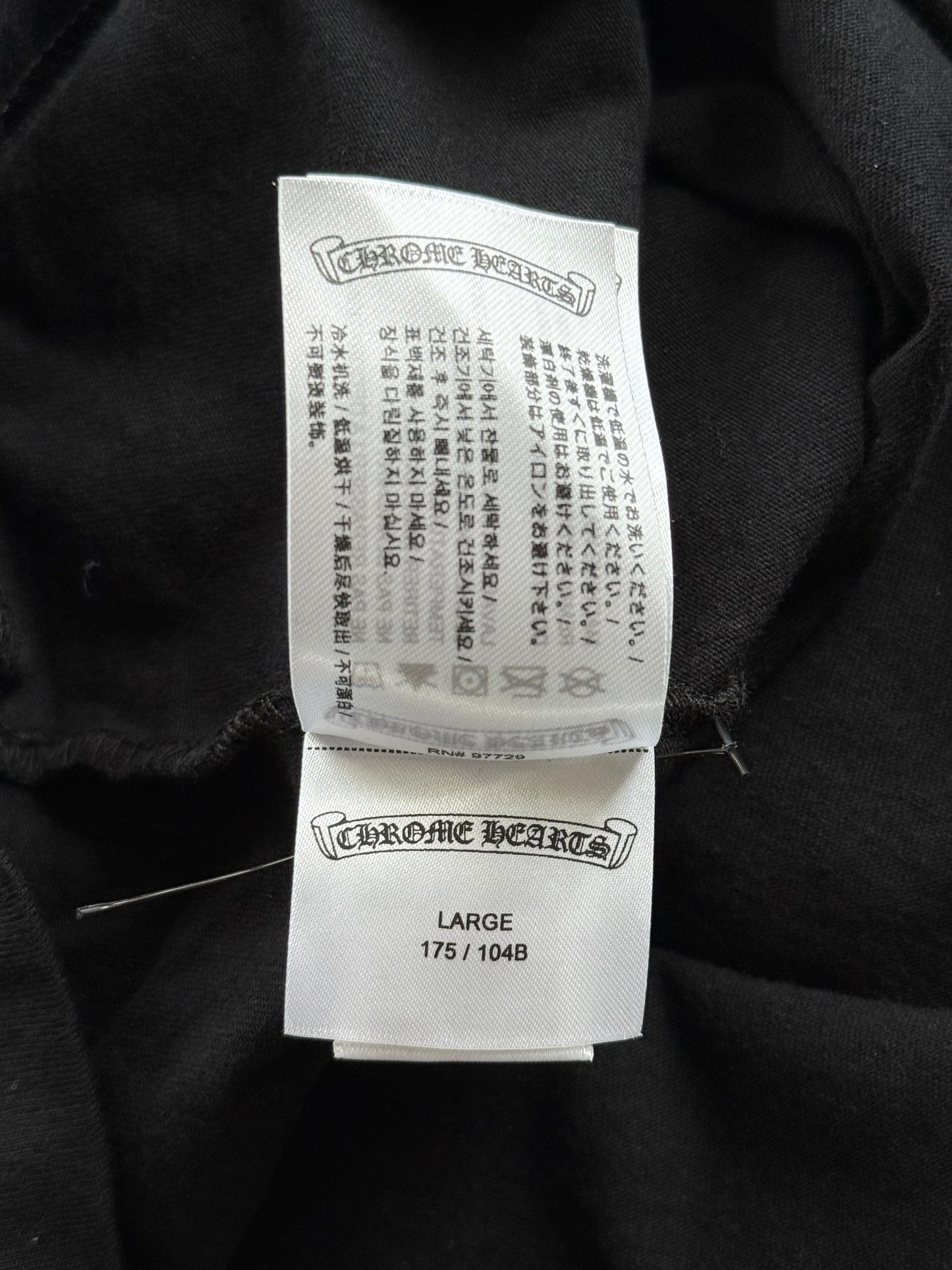 Chrome Hearts Black & White Neck Logo Longsleeve T-Shirt