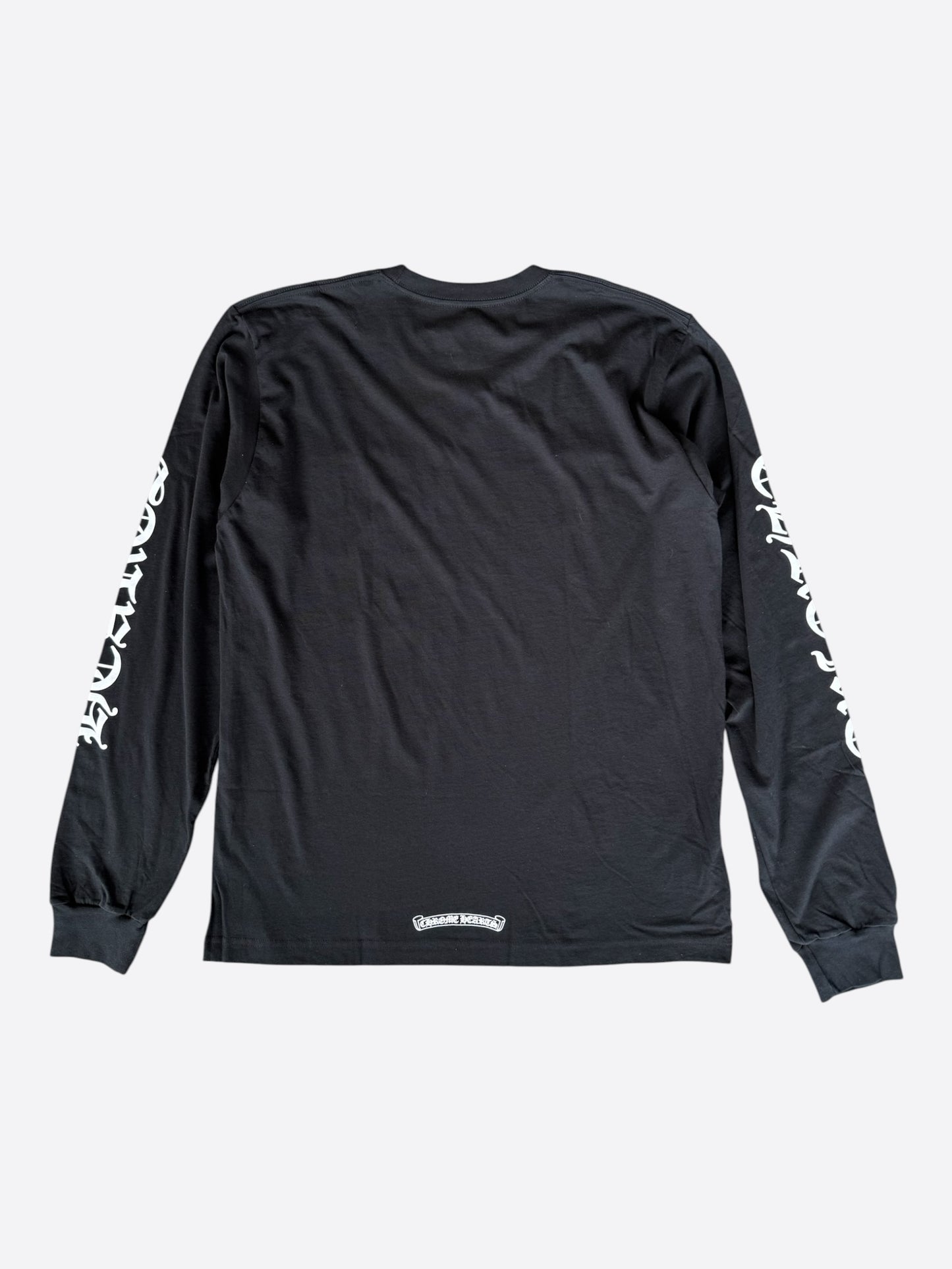 Chrome Hearts Black & White Neck Logo Longsleeve T-Shirt
