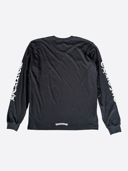 Chrome Hearts Black & White Neck Logo Longsleeve T-Shirt