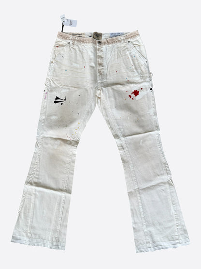 Gallery Dept Beige Paint Splatter LA Flare Carpenter Pants