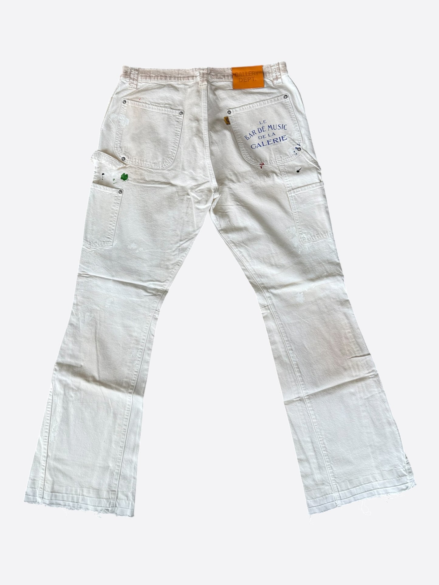 Gallery Dept Beige Paint Splatter LA Flare Carpenter Pants