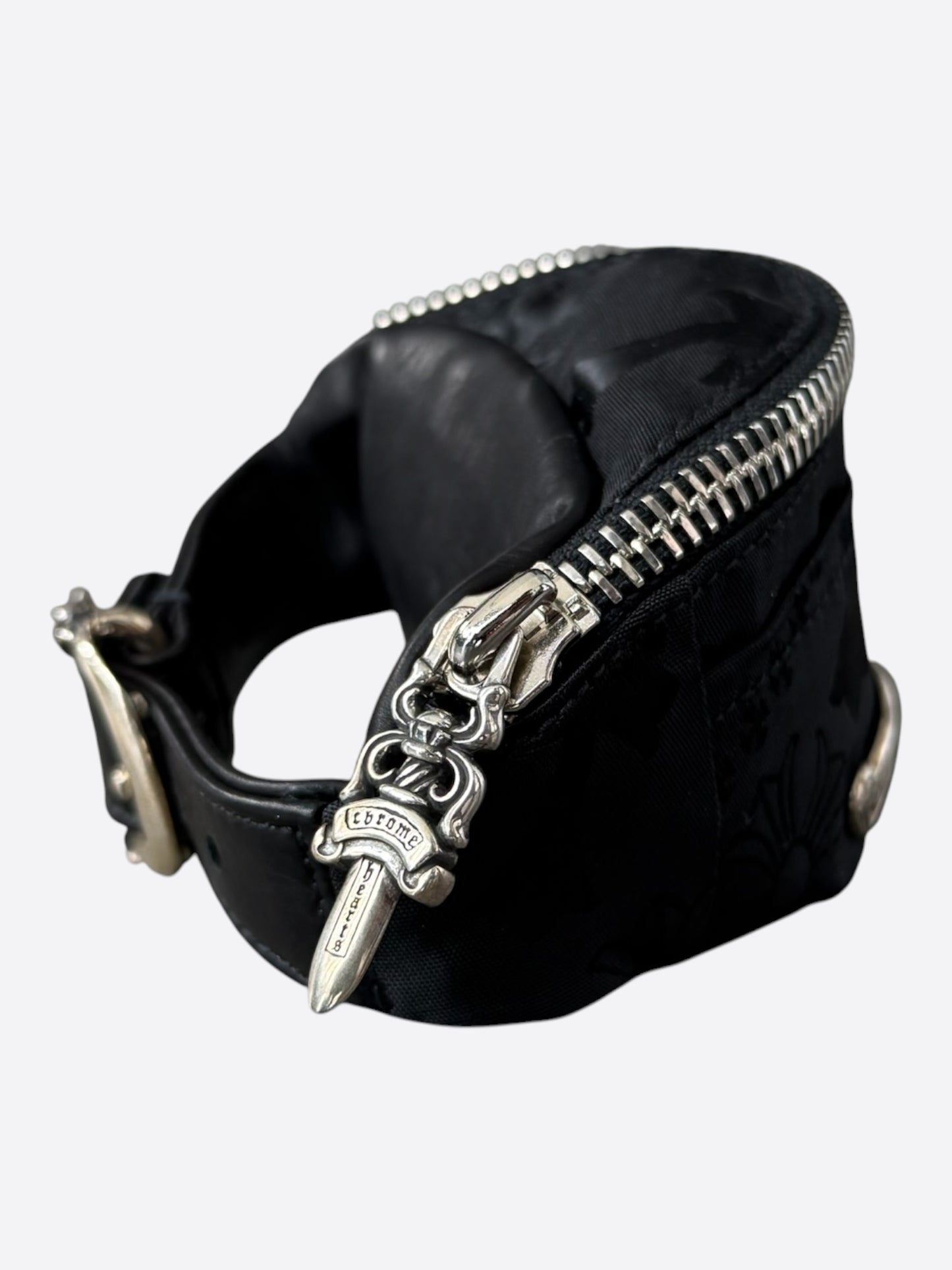 Chrome Hearts Black Stencil Nylon Wrist Bag