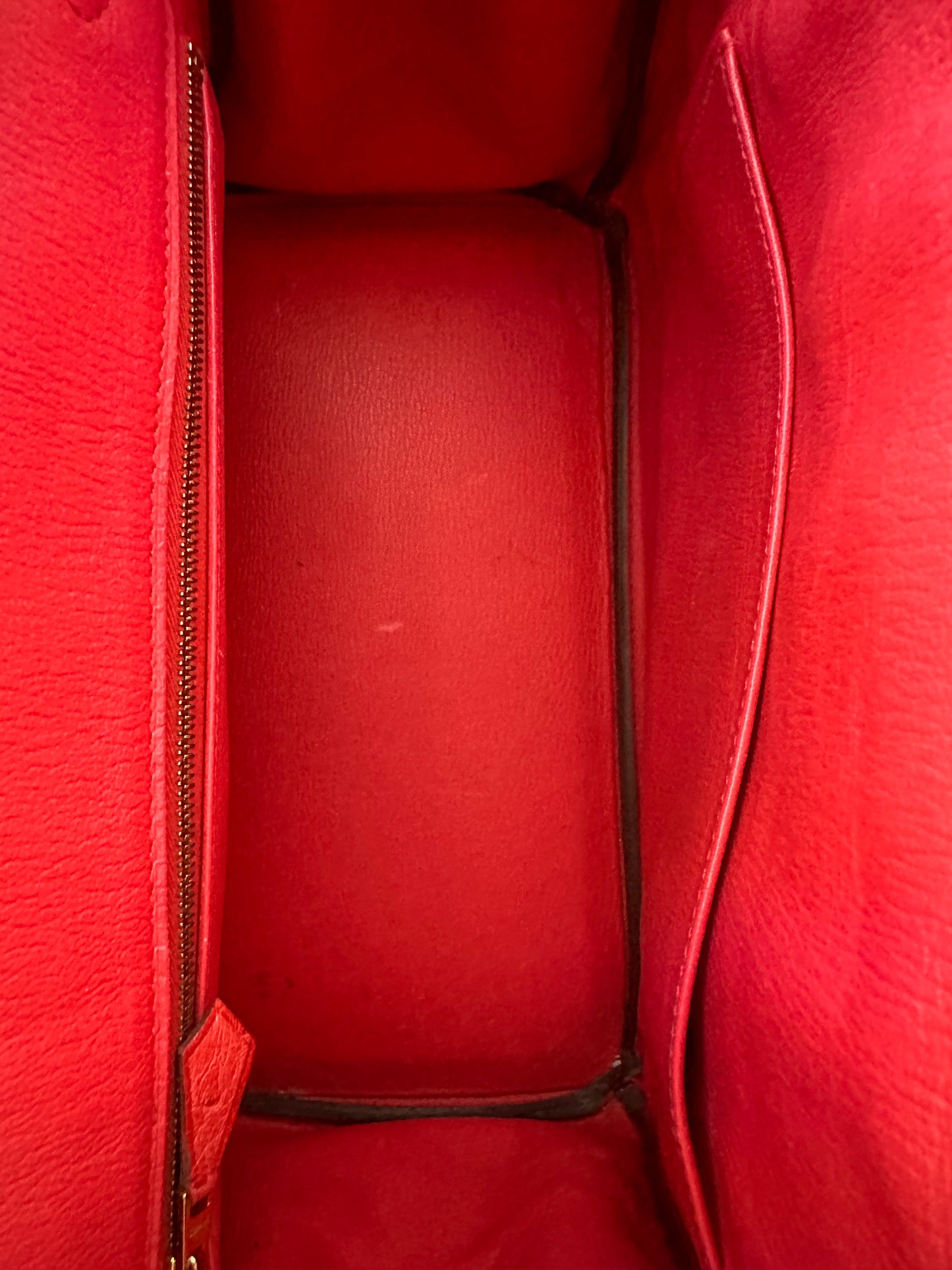 Hermès Red Ostrich Leather Birkin 30