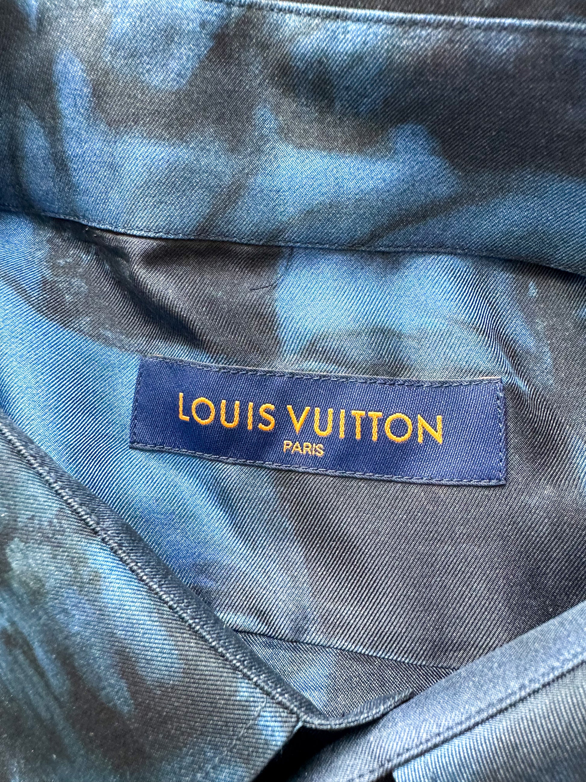 Louis Vuitton Silk Damier Salt Button Up Shirt