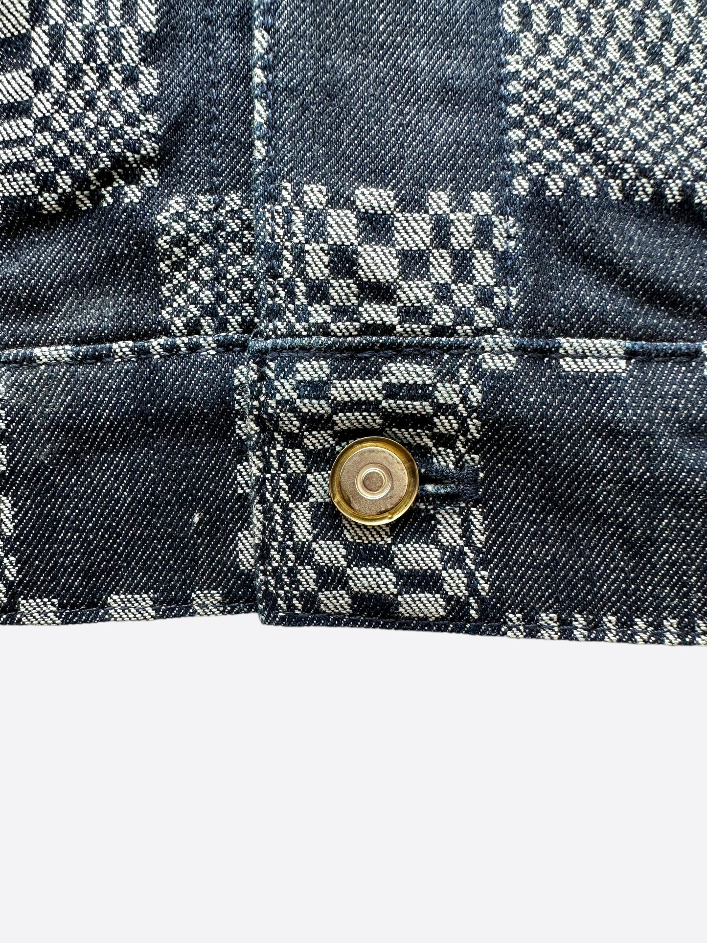 Shop Louis Vuitton DAMIER Distorted damier denim jacket (1A8WBL