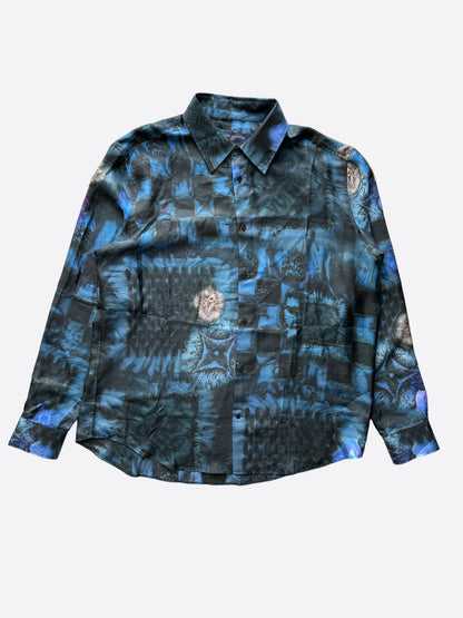 Louis Vuitton Silk Damier Salt Button Up Shirt