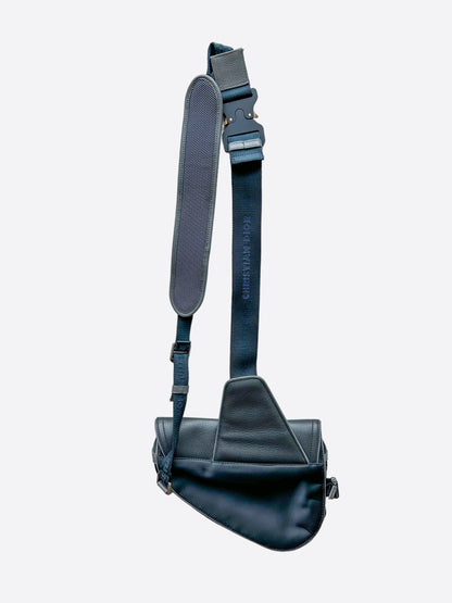 Dior Sacai Black Calfskin Saddle Bag