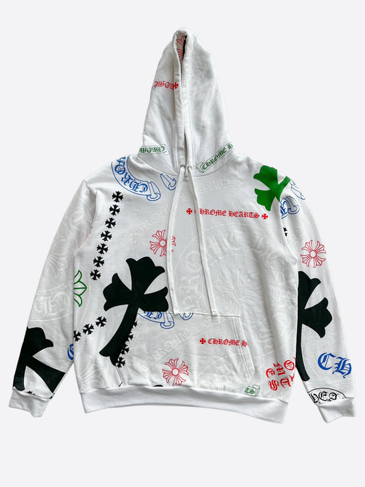 Chrome Hearts White Multicolor Stencil Hoodie