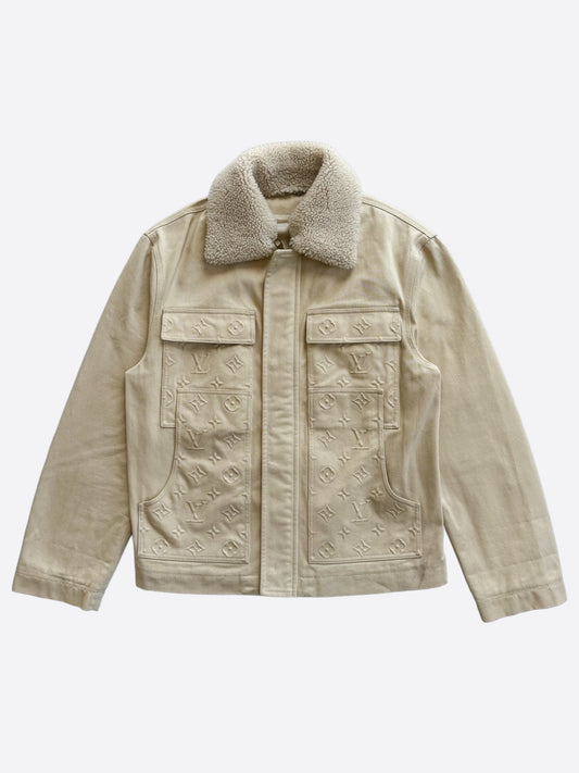 Louis Vuitton Beige Monogram Workwear Sherpa Jacket