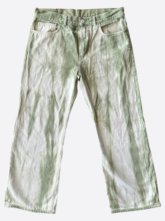 Louis Vuitton Green & White Tie-Dye Jeans