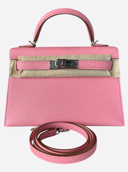 Hermes Pink Lambskin Mini Kelly 20