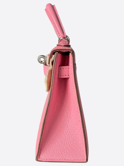 Hermes Pink Lambskin Mini Kelly 20