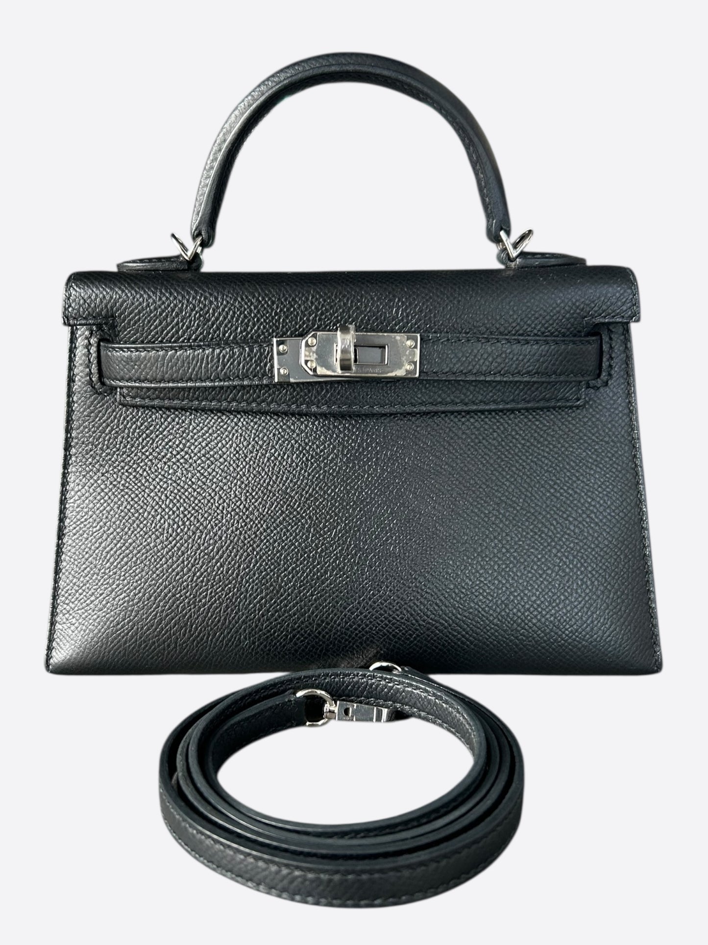 Hermes Black Epsom Mini Kelly 20