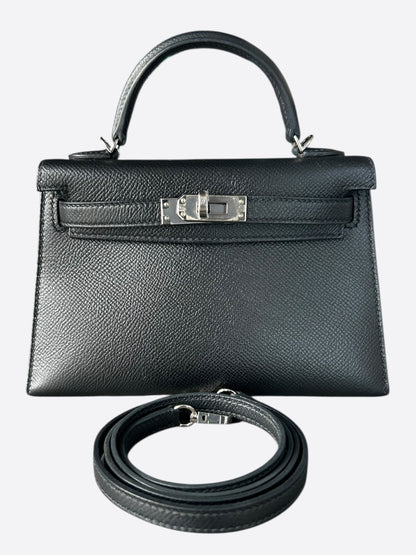 Hermes Black Epsom Mini Kelly 20