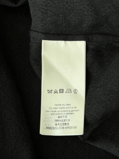 Louis Vuitton Black Mini Monogram Silk Button Up Shirt
