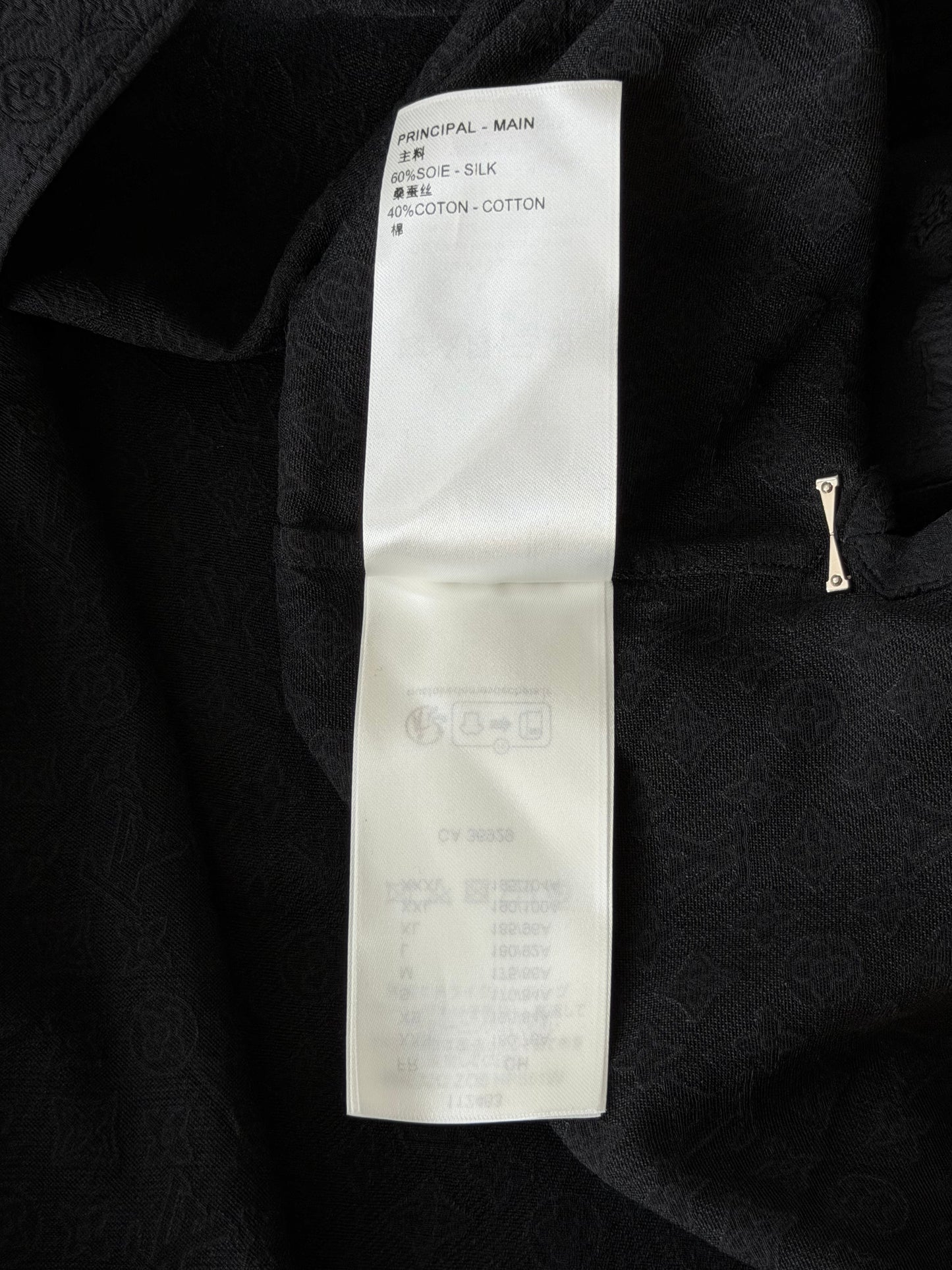 Louis Vuitton Black Mini Monogram Silk Button Up Shirt