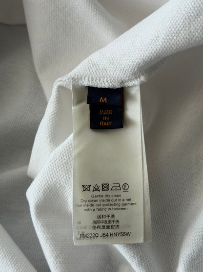 Louis Vuitton White Pin Logo Embroidered Polo T-Shirt
