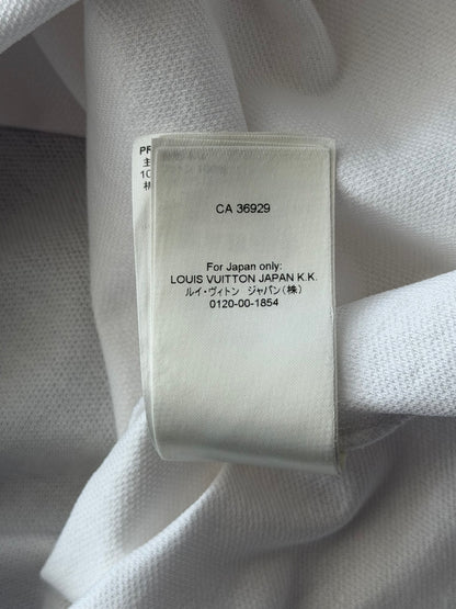 Louis Vuitton White Pin Logo Embroidered Polo T-Shirt