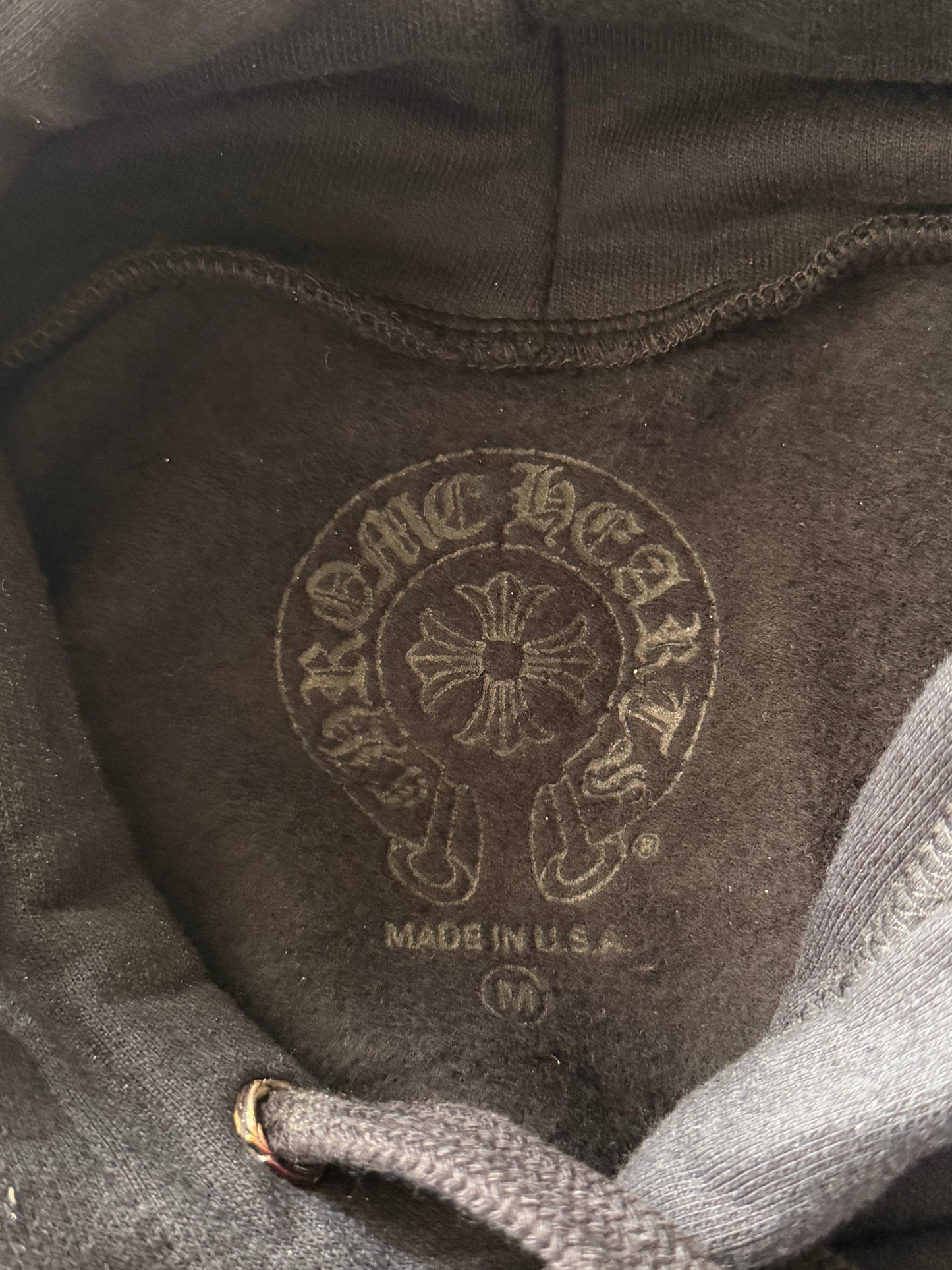 Chrome Hearts Black & White Scroll Logo Hoodie