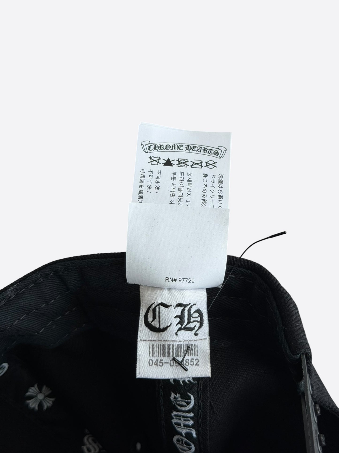Chrome Hearts Black & White Wine Dagger Logo Hat