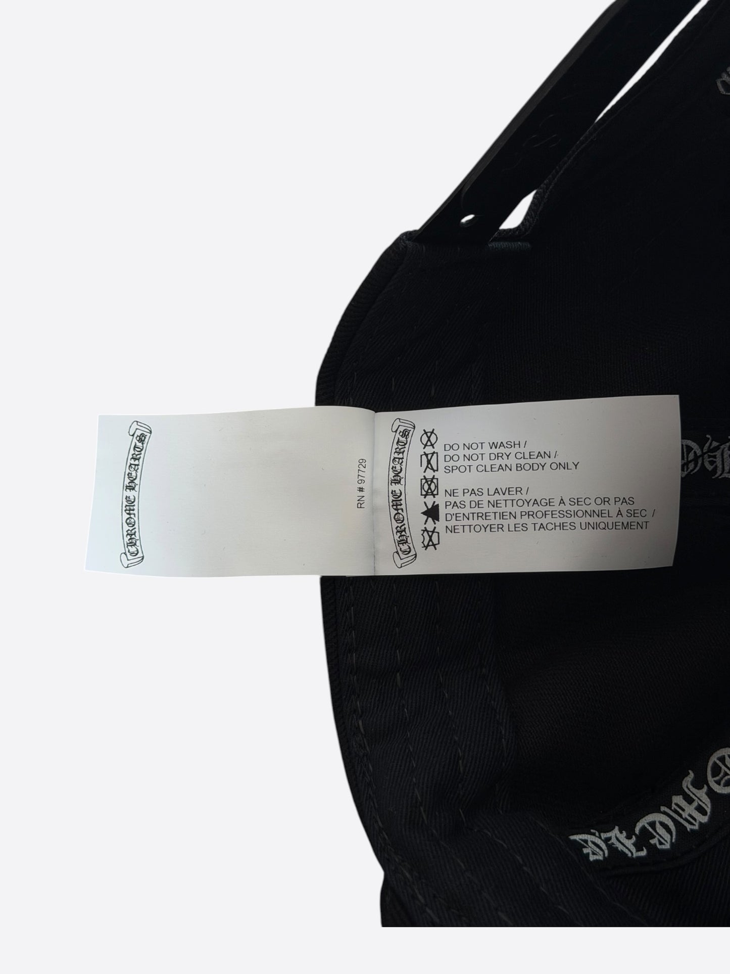 Chrome Hearts Black & White Vertical Logo Hat