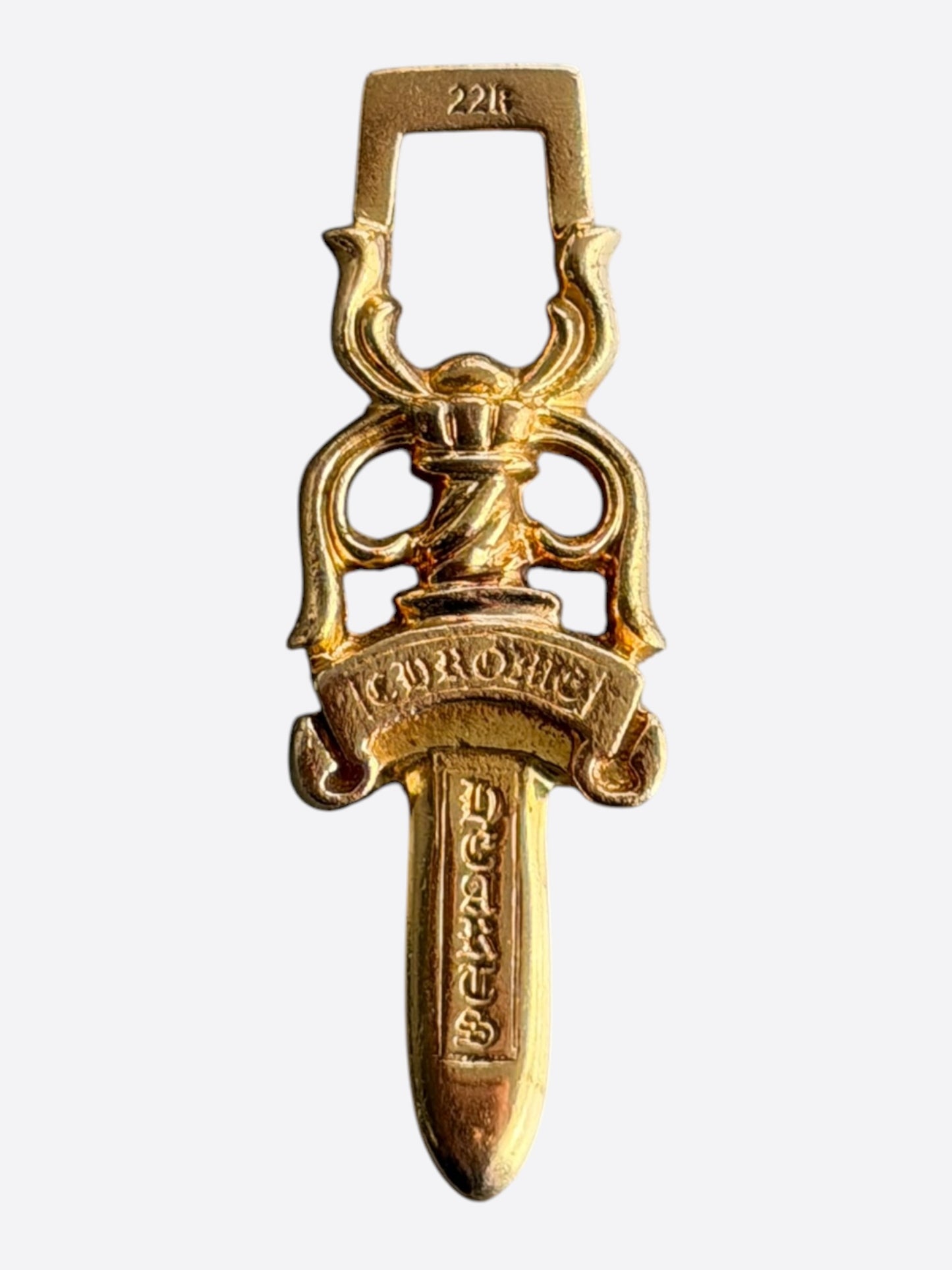 Chrome Hearts 22K Gold & Diamond Dagger Pendant