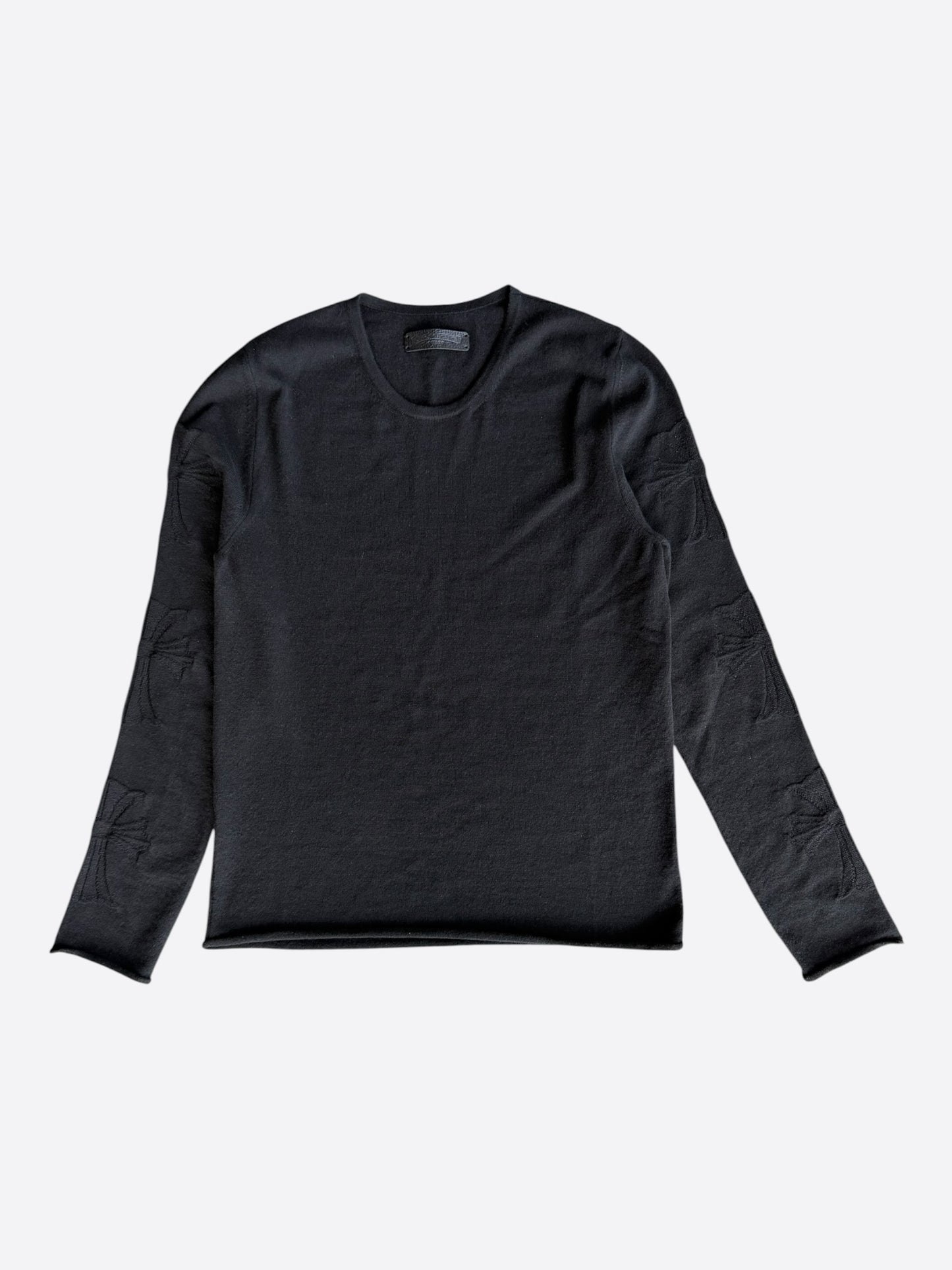 Chrome Hearts Black Embroidered Cross Women's Cashmere Sweater