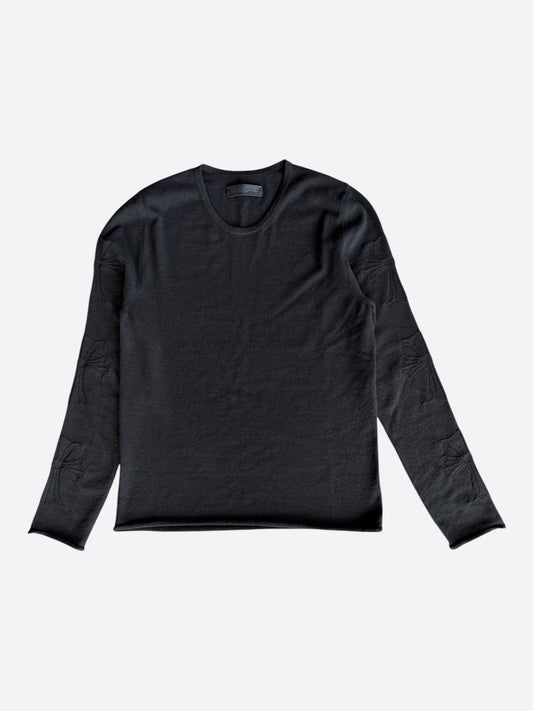 Chrome Hearts Black Embroiderd Cross Women's Cashmere Sweater
