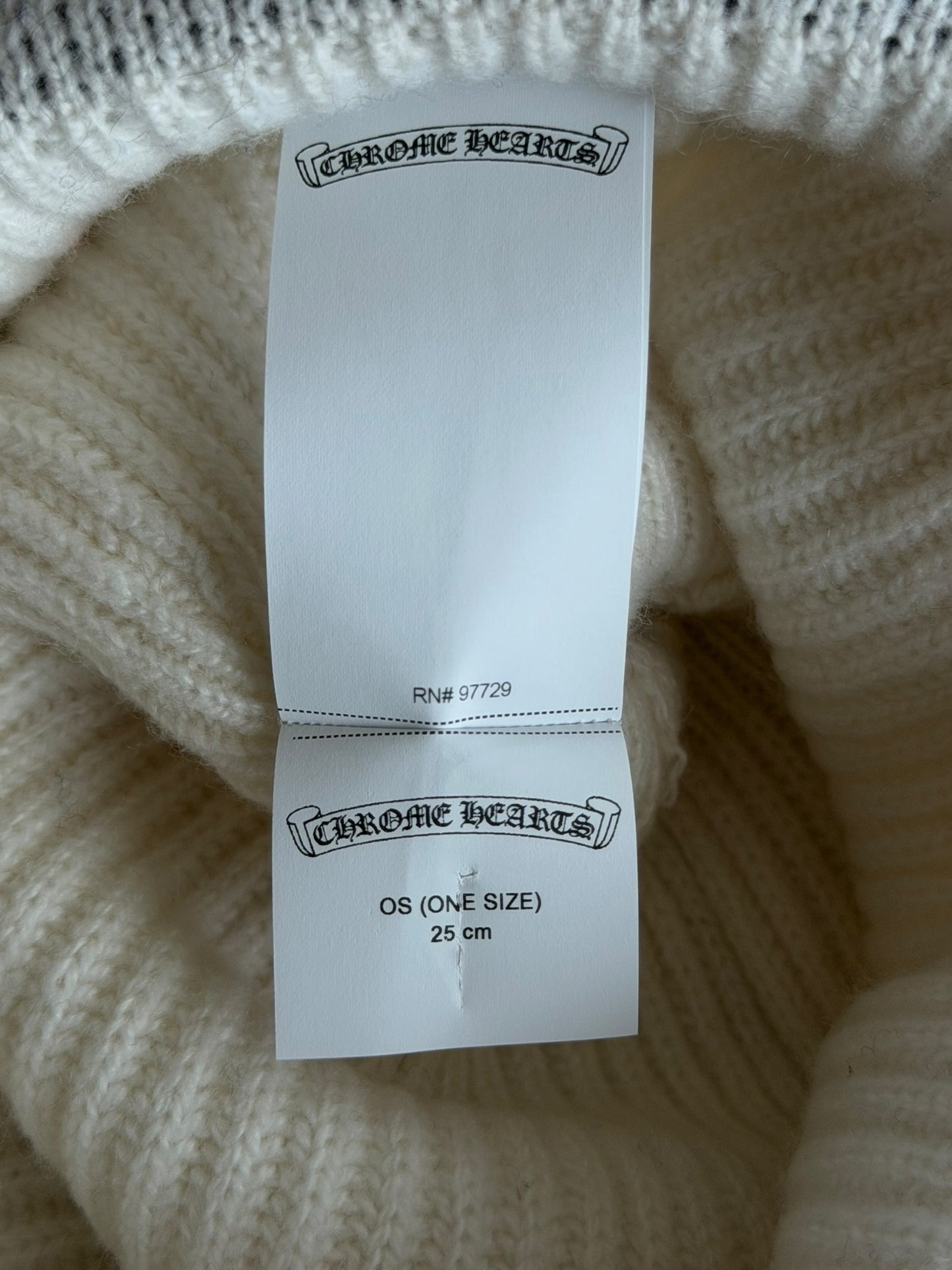 Chrome Hearts White & Black Cross Logo Cashmere Beanie