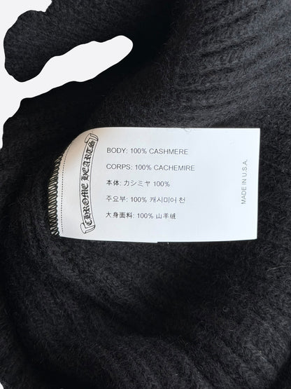 Chrome Hearts Black & White Cross Logo Cashmere Beanie
