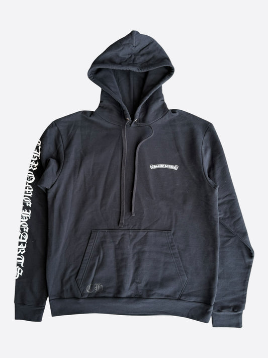 Chrome Hearts Black & White Scroll Logo Hoodie