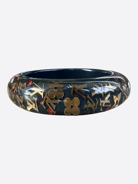Louis Vuitton Navy & Gold Inclusion Bangle