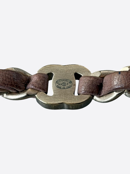 Chanel Silver & Brown CC Turnlock Bracelet