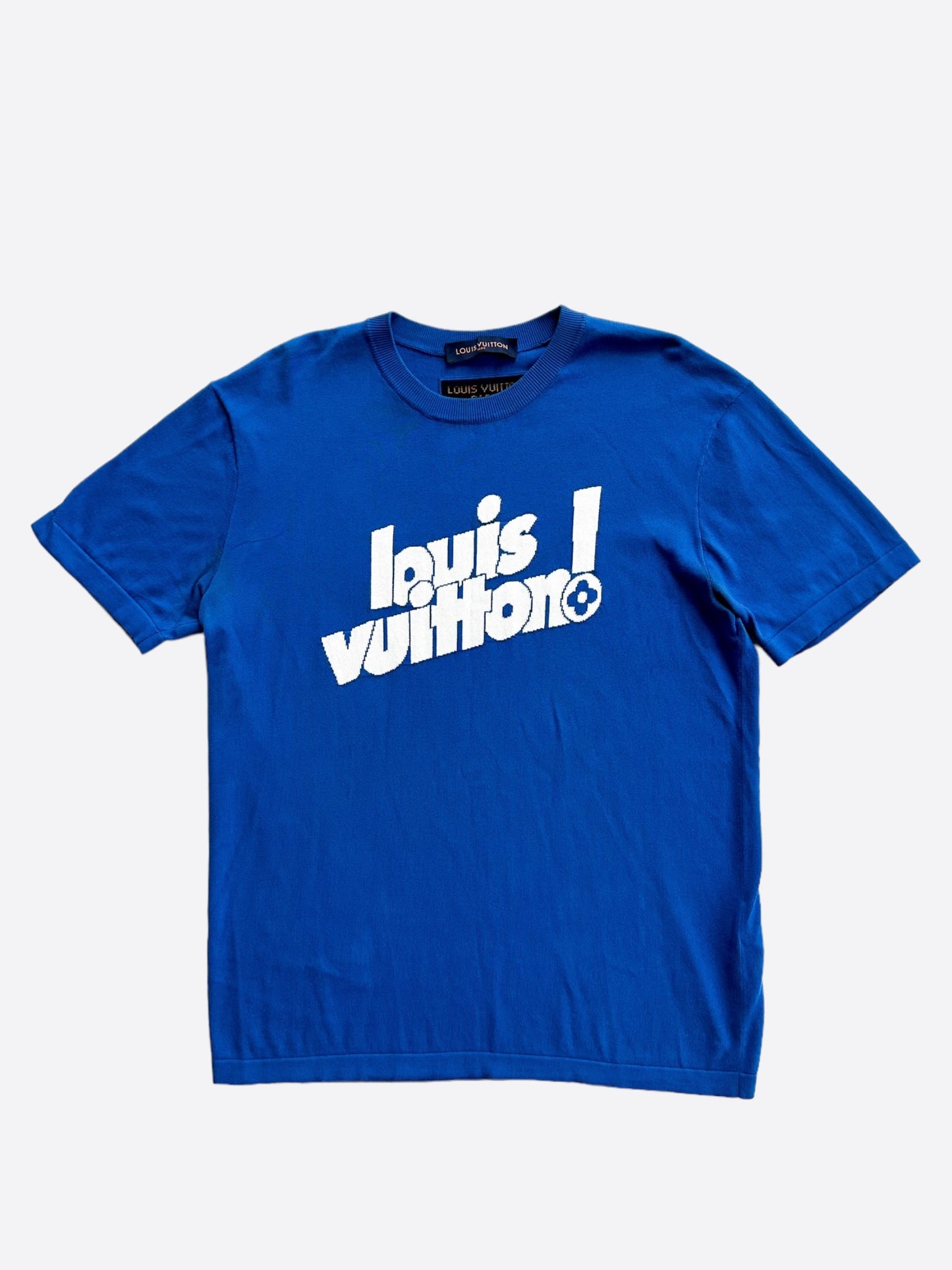 Louis Vuitton Blue & White Everyday Logo Intarsia T-Shirt