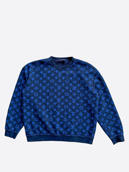 Louis Vuitton Blue Monogram Jacquard Sweater