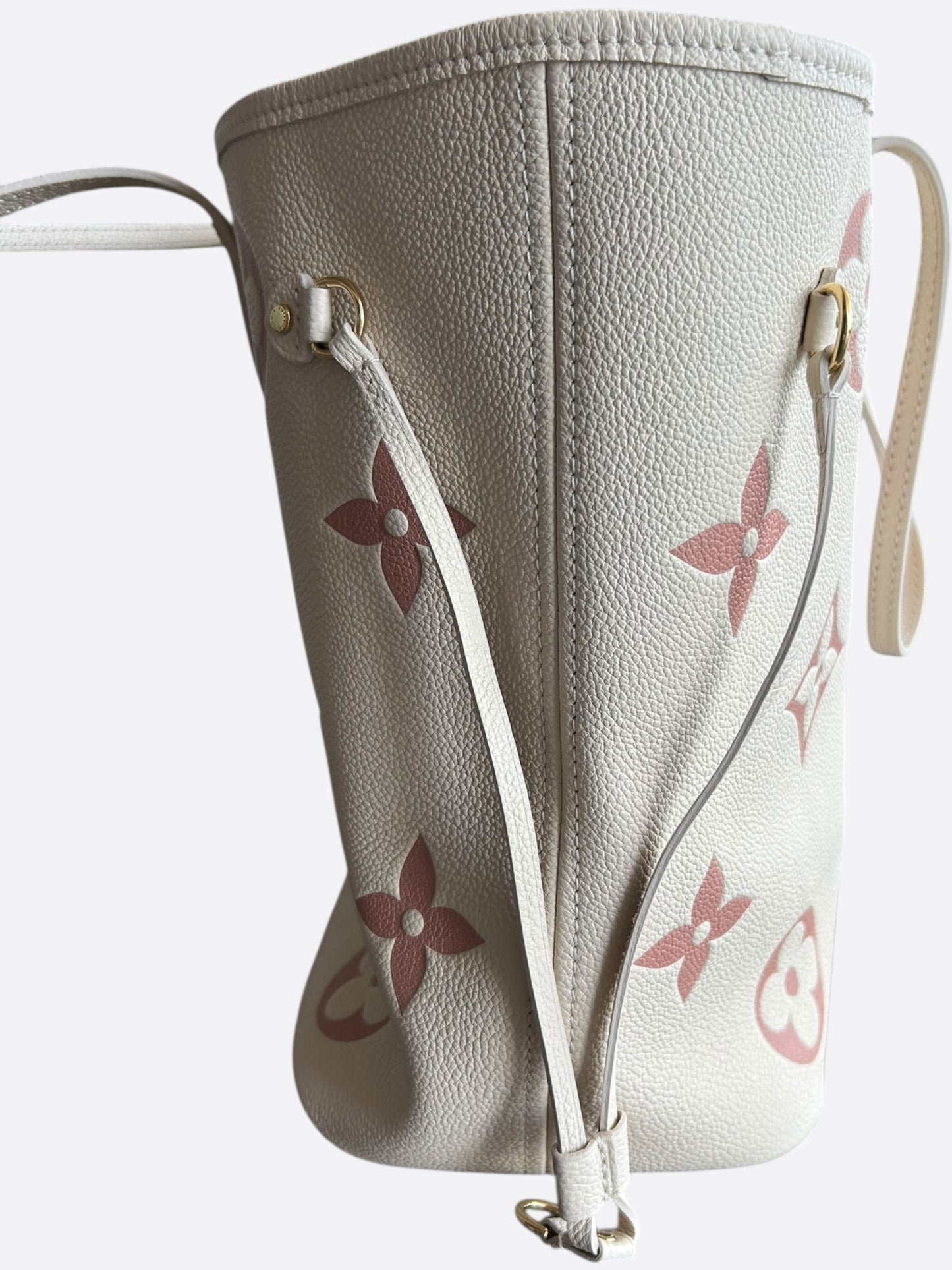 Louis Vuitton Cream & Rose Monogram Empreinte Neverfull MM